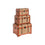 Juego de Baúles Home ESPRIT Marrón Multicolor Madera Lienzo Colonial 61 x 43 x 42,5 cm (3 Unidades)