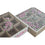 Caja para Infusiones Home ESPRIT Blanco Rosa Metal Cristal Madera MDF 24 x 24 x 6,5 cm (2 Unidades)