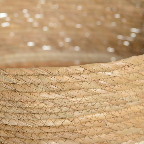 Juego de Cestos 42 x 42 x 48 cm Natural Naranja Fibra natural (3 Piezas)