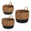 Juego de Cestas Negro Marrón Algas marinas (3 pcs)