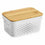 Caja Multiusos Confortime Blanco Marrón Bambú Plástico 26,2 x 17,5 x 12,5 cm (8 Unidades)