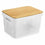 Caja Multiusos Confortime Blanco Marrón Bambú Plástico 36,5 x 27 x 21,5 cm (6 Unidades)