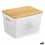 Caja Multiusos Confortime Blanco Marrón Bambú Plástico 36,5 x 27 x 21,5 cm (6 Unidades)