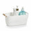 Cesta Multiusos Confortime Plástico Blanco Con asas Madera 27 x 14,5 x 12 cm (12 Unidades)