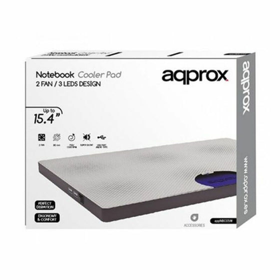 Soporte para Portátil con Ventilador approx! APPNBC05W Negro