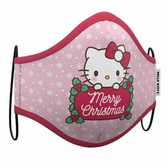 Mascarilla Higiénica de Tela Reutilizable Hello Kitty Navidad 2 Piezas Multicolor