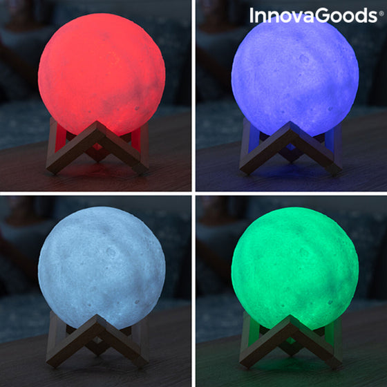 Lámpara LED Recargable Luna Moondy InnovaGoods Madera 1,5 W (1 unidad) (Reacondicionado A)