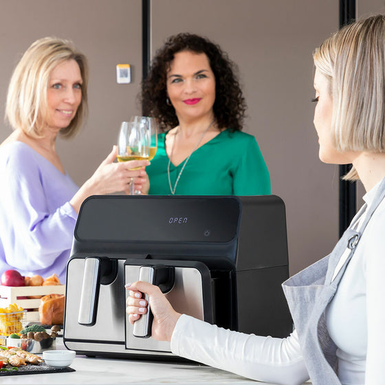 Freidora de Aire InnovaGoods Negro 3400 W 8 L Acero Inoxidable (Reacondicionado A)