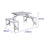 Mesa de picnic Marbueno Aluminio Gris 136 x 67 x 85 cm