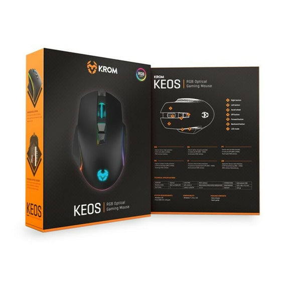 Ratón Gaming con LED Krom Keos 6400 dpi RGB