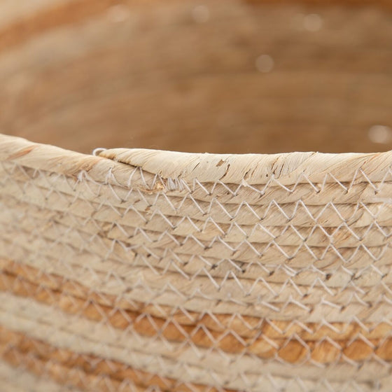 Juego de Cestos Natural Beige 33 x 33 x 38 cm Fibra natural (3 Piezas)