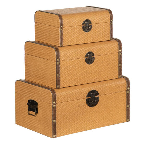Juego de Baúles 45 x 30 x 22 cm Ratán DMF (3 Piezas)