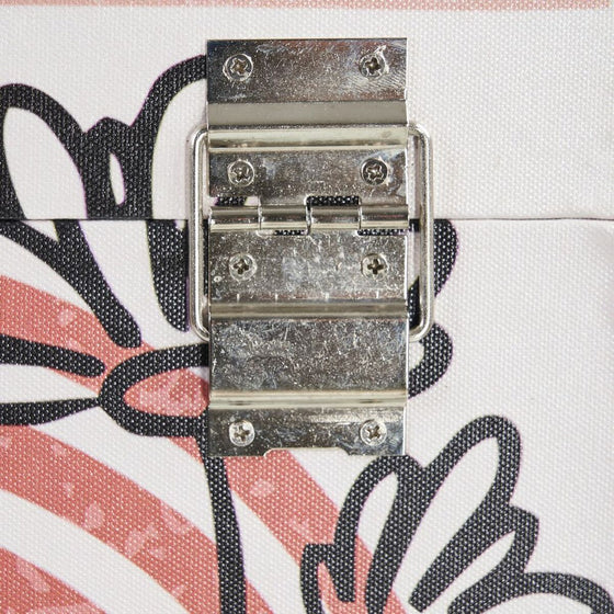 Juego de Baúles 65 x 38 x 35 cm Flores Lona DMF (3 Piezas)