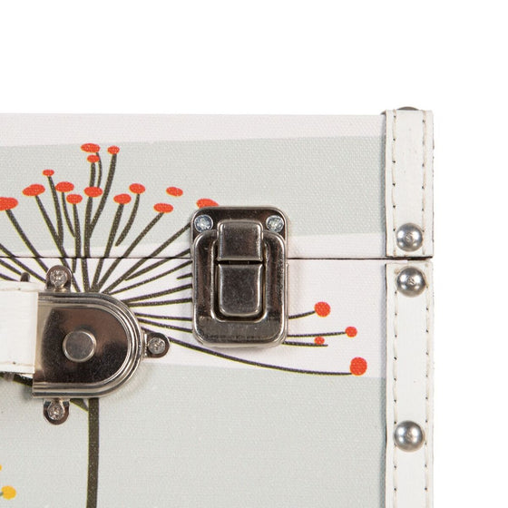 Juego de Baúles 34,5 x 24,5 x 14 cm Flores Lona DMF (2 Piezas)