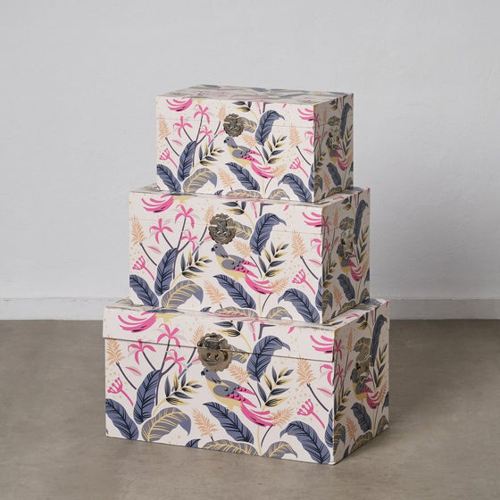 Juego de Baúles 65 x 38 x 35 cm Lona DMF (3 Piezas)