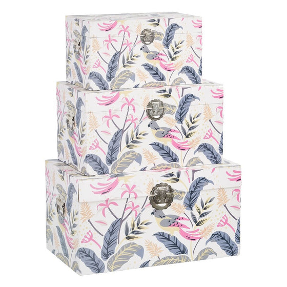 Juego de Baúles 65 x 38 x 35 cm Lona DMF (3 Piezas)