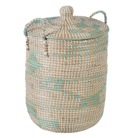 Juego de Cestos Natural Gris Fibra natural 38 x 38 x 58 cm (2 Piezas)