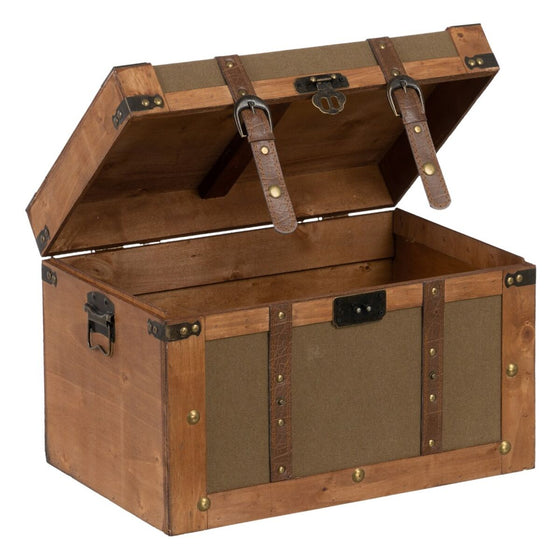 Juego de Baúles 45 x 30 x 29 cm Tejido Sintético Madera (2 Piezas)