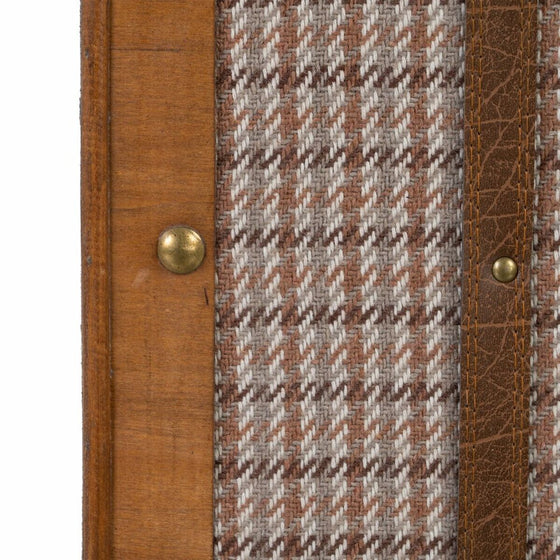 Juego de Baúles 50 x 36 x 20 cm Tejido Sintético Madera Cuadros (2 Piezas)