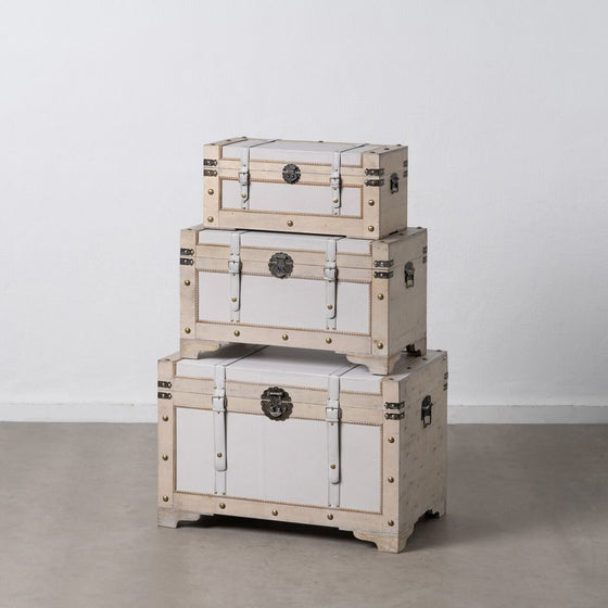 Juego de Baúles 75 x 47 x 51 cm Tejido Sintético DMF (3 Piezas)