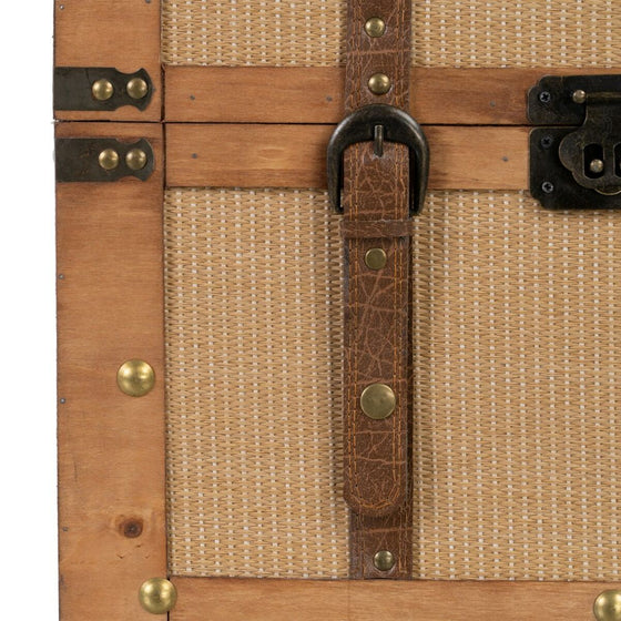 Juego de Baúles 45 x 30 x 29 cm Tejido Sintético Madera (2 Piezas)