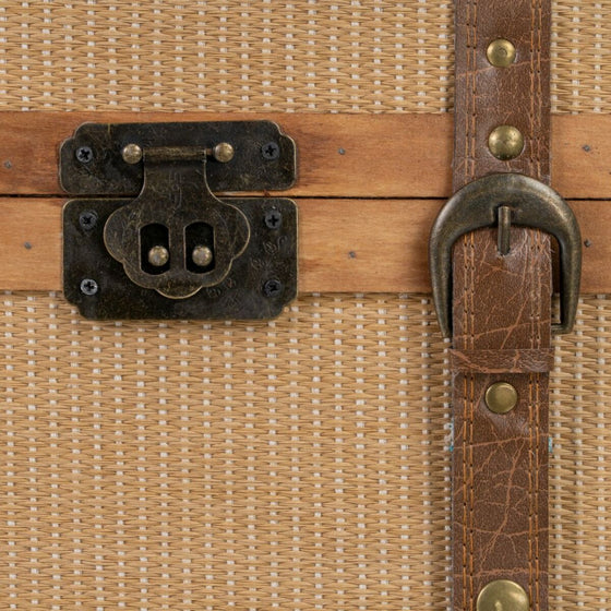 Juego de Baúles 45 x 30 x 29 cm Tejido Sintético Madera (2 Piezas)