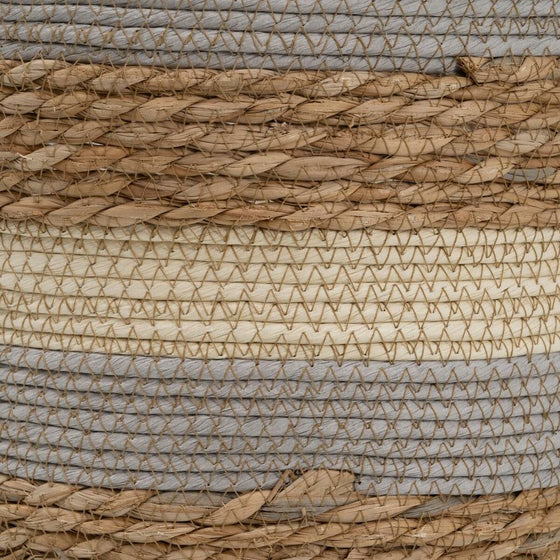 Cesta Multiusos 28 x 28 x 36 cm Natural Gris Fibra natural (3 Piezas)