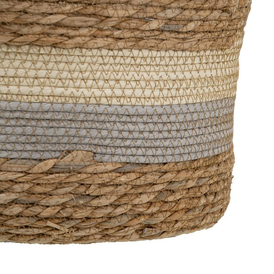 Cesta Multiusos 28 x 28 x 36 cm Natural Gris Fibra natural (3 Piezas)