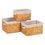Juego de Cestas Natural Madera Tejido 39,5 x 30 x 24 cm (3 Unidades)