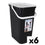 Cubo de Basura para Reciclaje Tontarelli Moda 24 L Blanco Negro (6 Unidades)