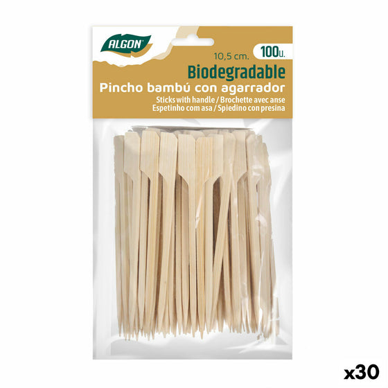 Palillos de Bambú Algon 10,5 cm Set 100 Piezas (30 unidades)