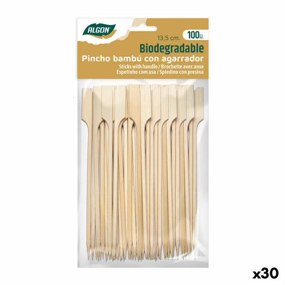 Palillos de Bambú Algon 13,5 cm Set 100 Piezas (30 unidades)
