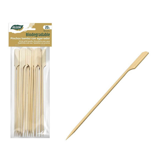 Set de Pinchos para Barbacoa Algon Bambú 20 Piezas 18 cm (24 Unidades)
