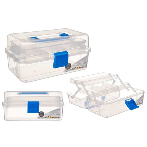 Caja Multiusos Azul Transparente Plástico 27 x 13,5 x 16 cm