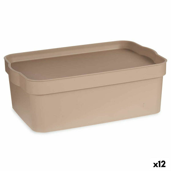 Caja Multiusos Beige Plástico 6 L (21 x 11 x 32 cm) (12 Unidades)