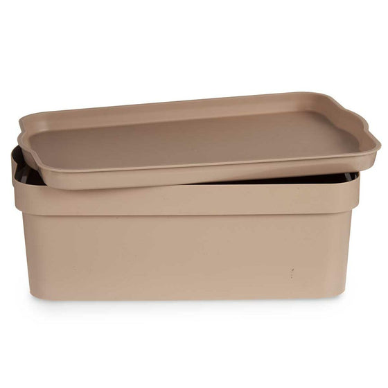 Caja Multiusos Beige Plástico 6 L (21 x 11 x 32 cm) (12 Unidades)