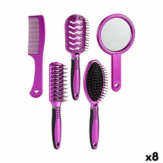 Set de peines/cepillos Morado Plástico (8 Unidades)