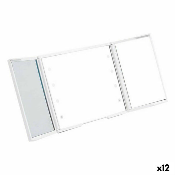 Espejo de Bolsillo Luz LED Blanco 1,5 x 9,5 x 11,5 cm (12 Unidades)
