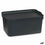 Caja de Almacenaje con Tapa Antracita Plástico 7,5 L 21 x 14,2 x 32 cm (12 Unidades)