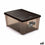 Caja de Almacenaje con Tapa Stefanplast Elegance Marrón Plástico 15 L 29 x 17 x 39 cm (6 Unidades)