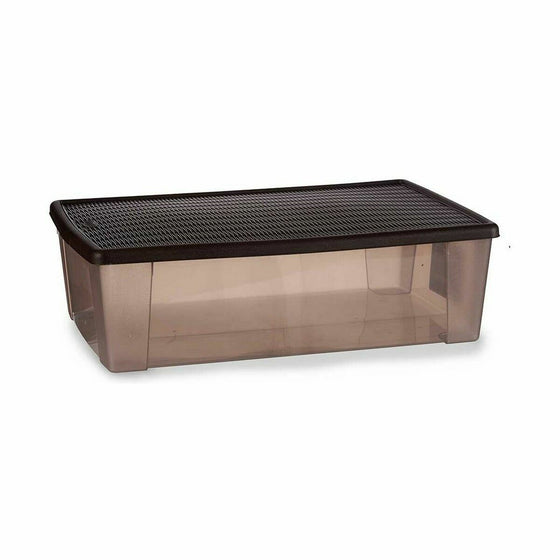 Caja de Almacenaje con Tapa Stefanplast Elegance Marrón Plástico 30 L 38,5 x 17 x 59,5 cm (6 Unidades)