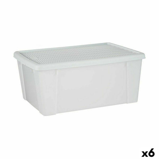 Caja de Almacenaje con Tapa Stefanplast Elegance Blanco Plástico 29 x 17 x 39 cm (6 Unidades)