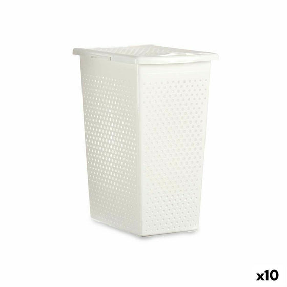 Cesto para la Ropa Blanco Plástico 38 L 27,5 x 49,5 x 38 cm (10 Unidades)