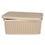 Caja de Almacenaje con Tapa Beige Plástico 13 L 28 x 15 x 39 cm (12 Unidades)
