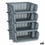 Estantes Frutero Apilable 4 Piezas Gris Polipropileno 29 x 22 x 39 cm (6 Unidades)