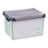 Caja de Almacenaje con Tapa Home Cuadriculado 22 L Gris Plástico 29 x 23,5 x 39 cm (12 Unidades)