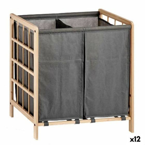 Cesto para la Ropa Sucia Marrón Gris Madera 30 L x 2 33 x 60 x 59,5 cm (12 Unidades)