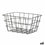 Cesta Multiusos Rectangular Negro Metal 24,5 x 12 x 18 cm (6 Unidades)