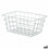 Cesta Multiusos Rectangular Plateado Metal 31 x 14 x 21 cm (6 Unidades)