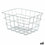 Cesta Multiusos Rectangular Plateado Metal 24 x 12,5 x 18,5 cm (6 Unidades)